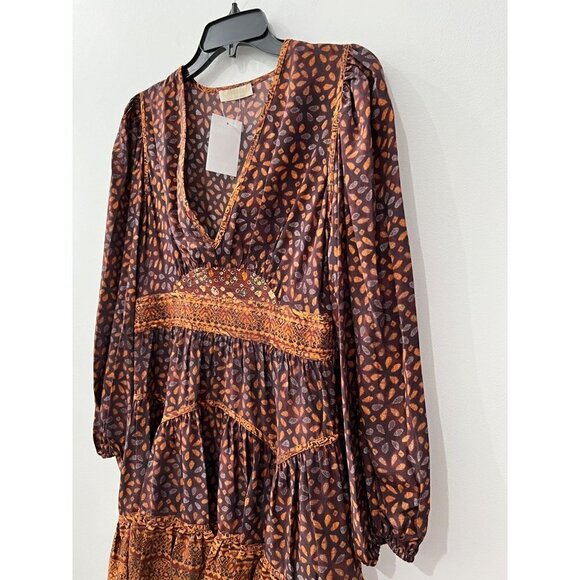 New Ulla Johnson Size 4 V-neck Mini Dress Serpentine *Defect-missing inner slip* - Picture 14 of 15